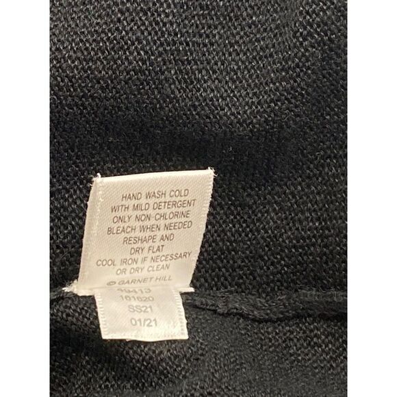 Garnet Hill Black Long Sleeve Linen Sweater V-Neck Classic Versatile Size XS - Picture 8 of 9